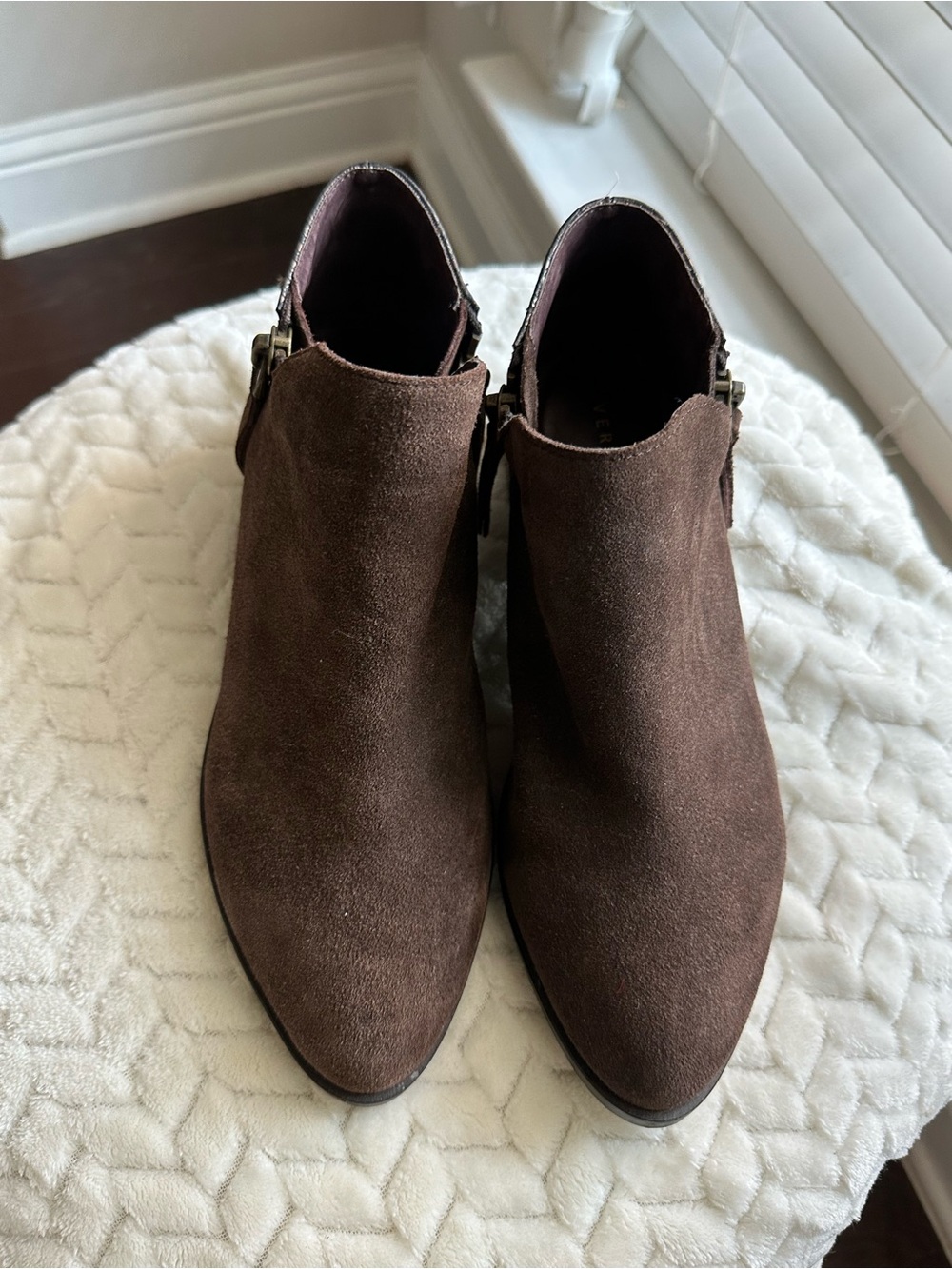 Very Volatile Brown Suede Ankle Booties